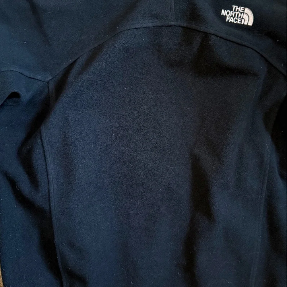 The North Face Mens Medium Fleece Jacket Black Full Zip‎ Windwall Layered Black